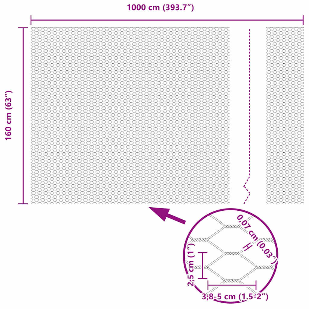 Hexagon kerítés Szürke 1,6 x 10 m PVC