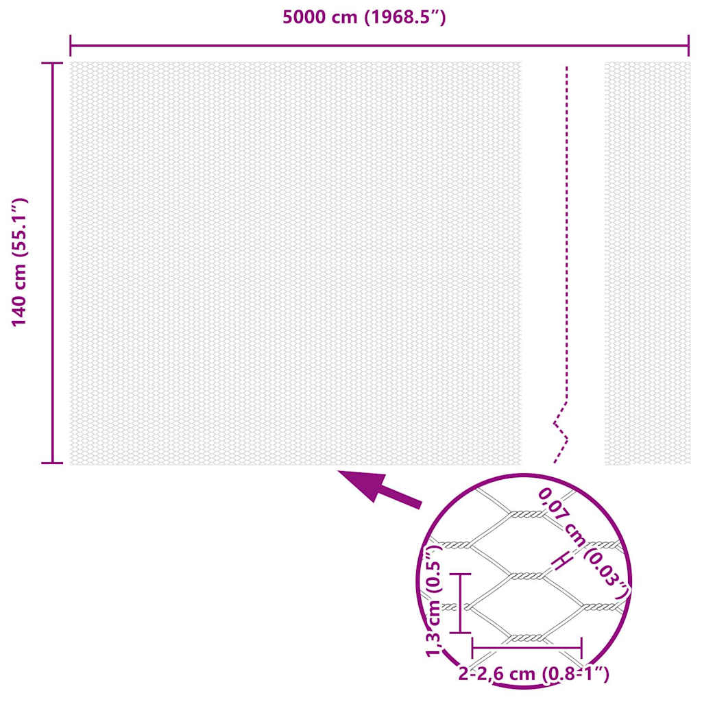 Hexagon kerítés Szürke 1,4 x 50 m PVC