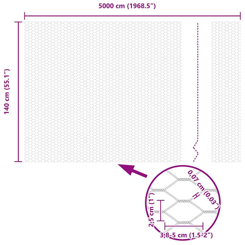 Hexagon kerítés Szürke 1,4 x 50 m PVC