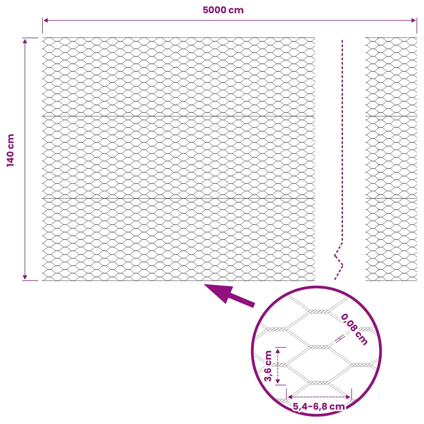 Hexagon kerítés Szürke 1,4 x 50 m PVC