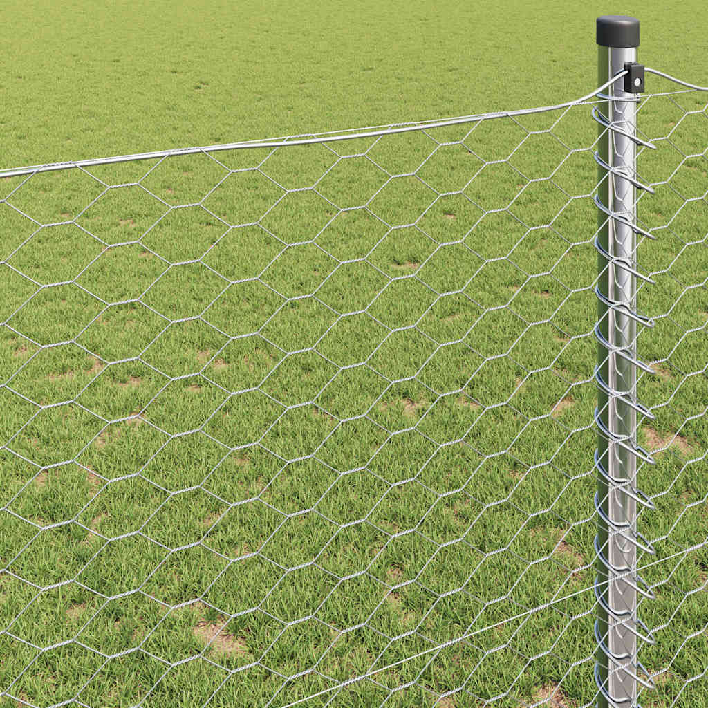 Hexagon kerítés Ezüst 0,4 x 10 m Horganyzott acél