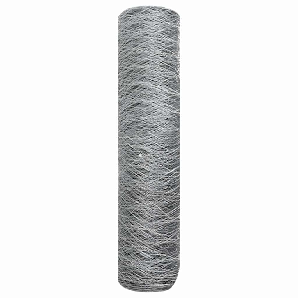 Hexagon kerítés Ezüst 0,6 x 10 m Horganyzott acél