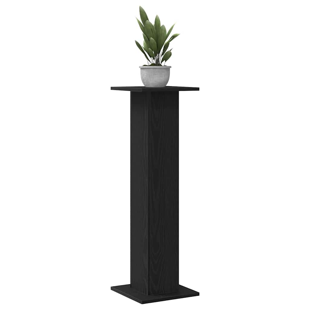 Növényállvány 2 db Fekete tölgy 30 x 30 x 95 cm Szerelt fa