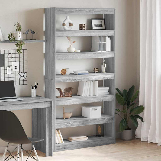 Könyvespolc Szürke Sonoma 100 x 30 x 198 cm Faanyag