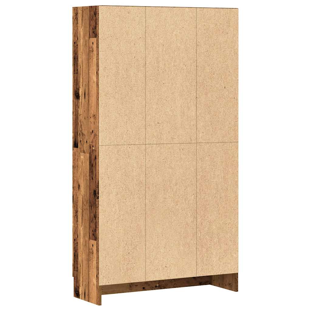 régi fa könyvesszekrény 82,5 x 30,5 x 150 cm rétegelt fából