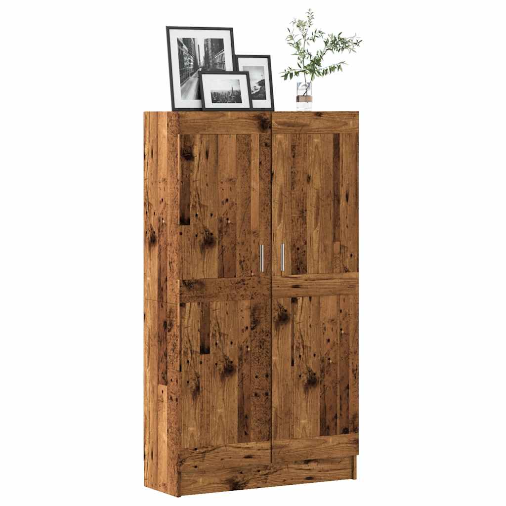 régi fa könyvesszekrény 82,5 x 30,5 x 150 cm rétegelt fából