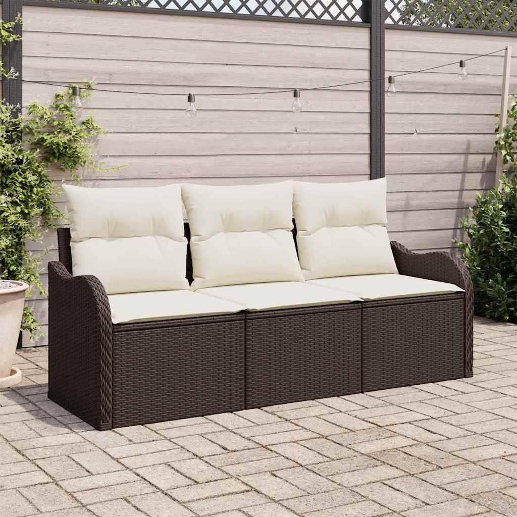 Kerti Kanapé Szett párnával 3 pcs Barna polirattan