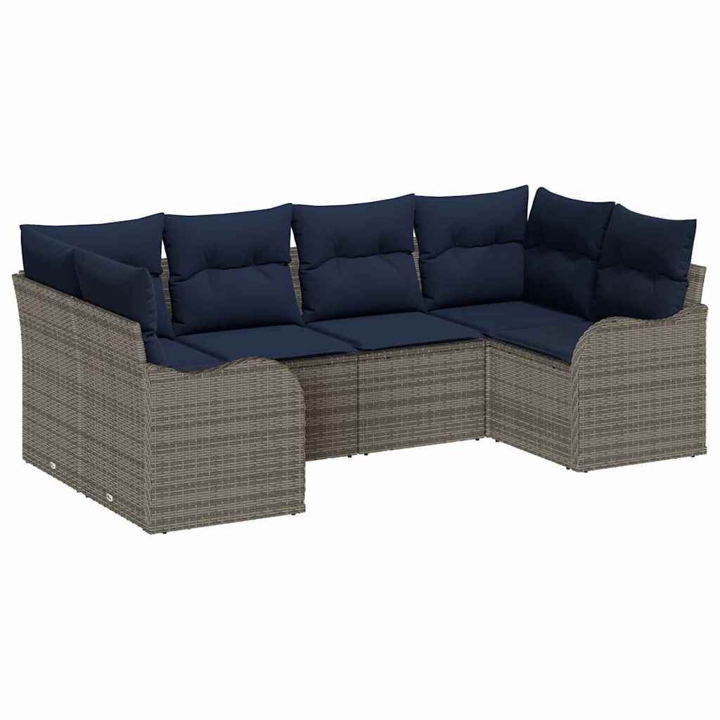 Kanapé Szett 6 db Szürke [Műanyag]: Poly Rattan
