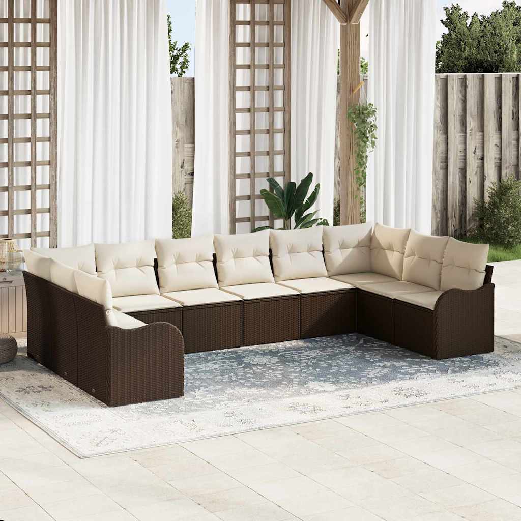 Kerti Kanapé Szett Barna 344 x 177,5 x 85 cm polirattan