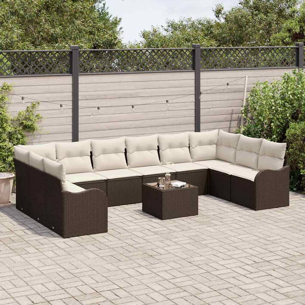 Kerti Kanapé Szett Barna 55 x 55 x 37 cm polirattan