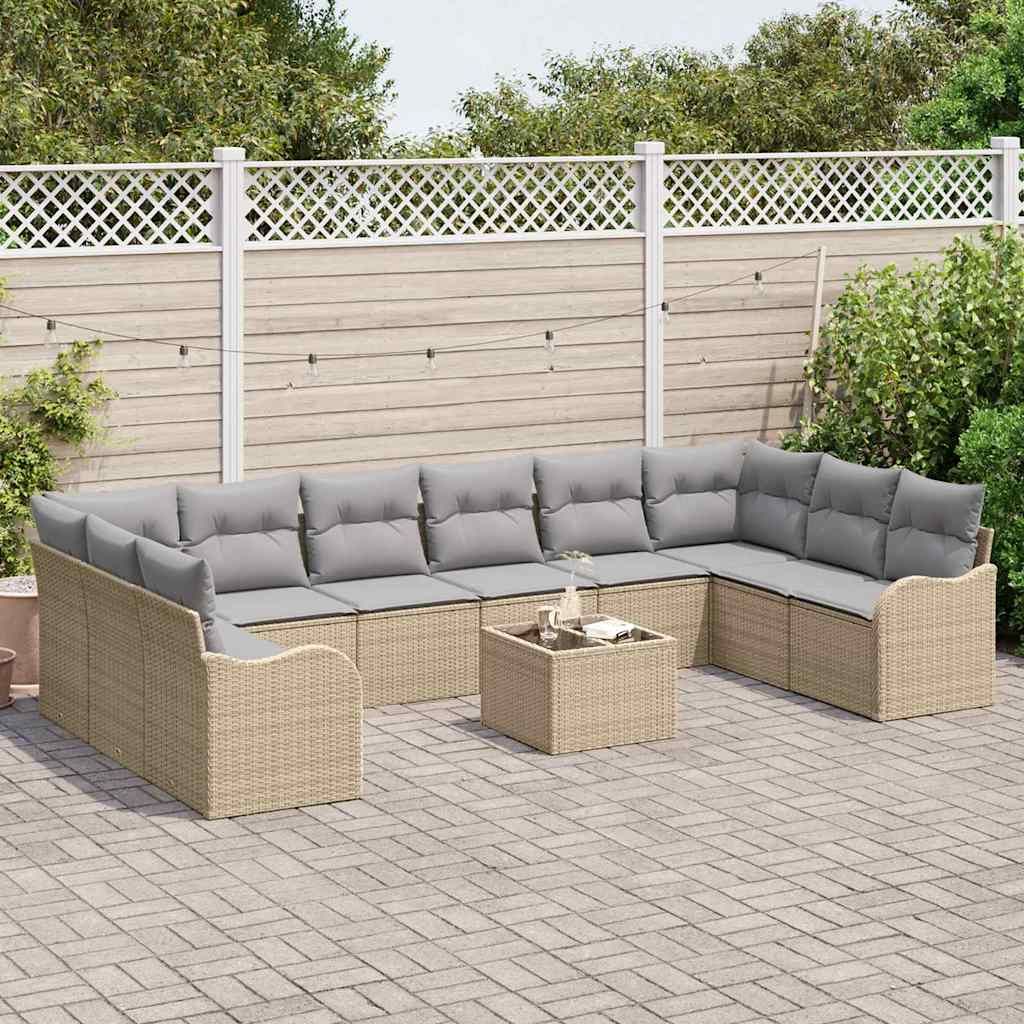 Kerti Kanapé Szett Bézs 55 x 55 x 37 cm polirattan
