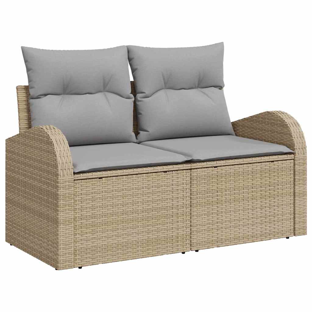 Kerti Kanapé Szett párnával 7 pcs Bézs Poly Rattan