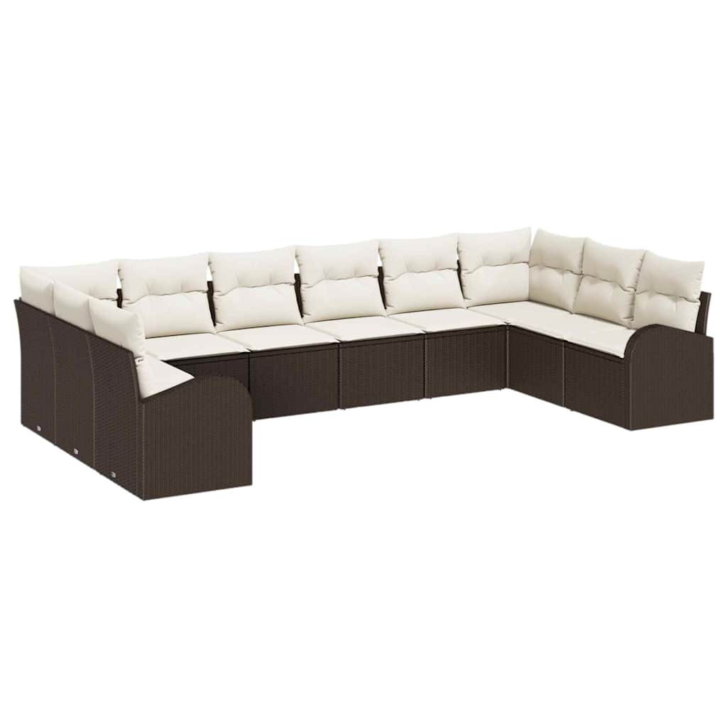 Kanapé Szett párnával 10 pcs Barna Polyrattan