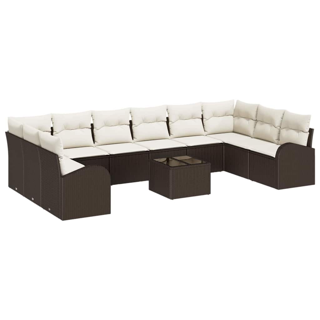Kanapé Szett párnával 11 pcs Barna Polyrattan