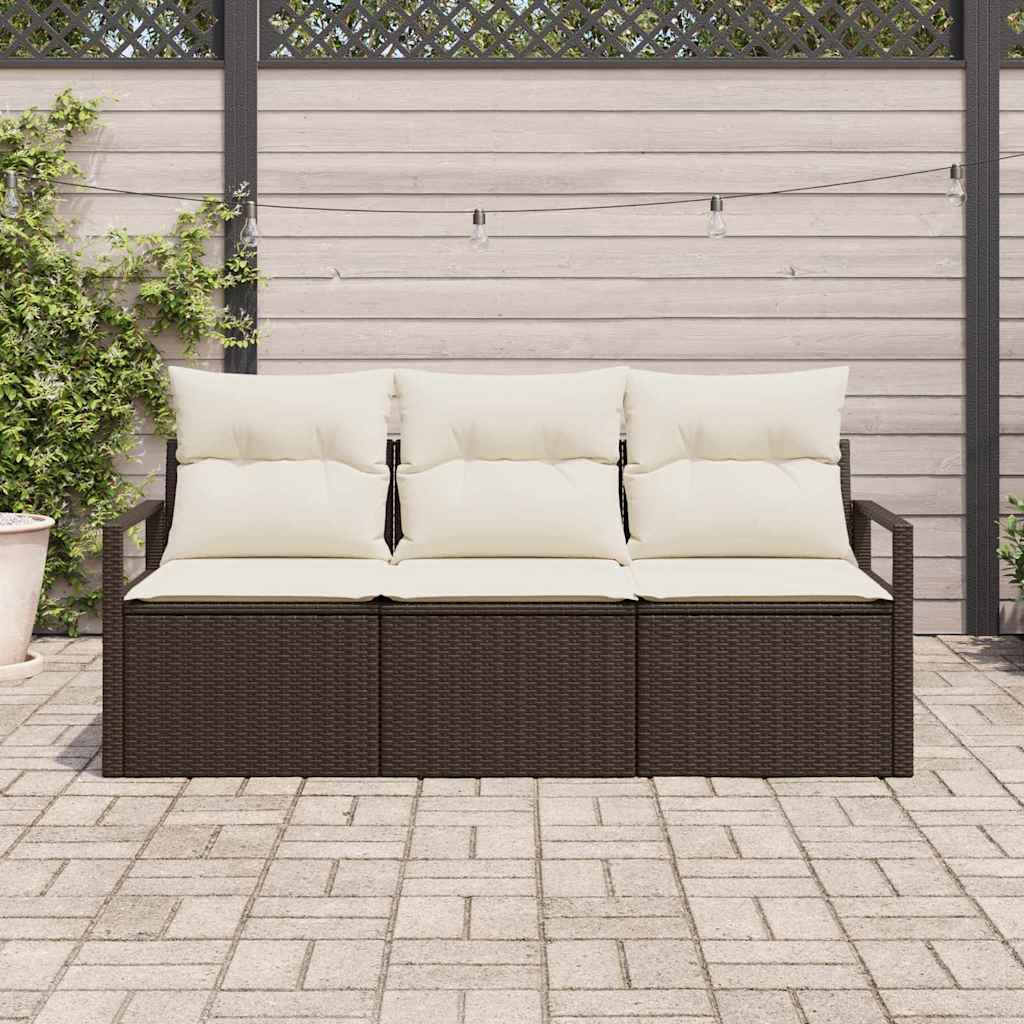 Kanapé Szett 3 pcs Barna polirattan