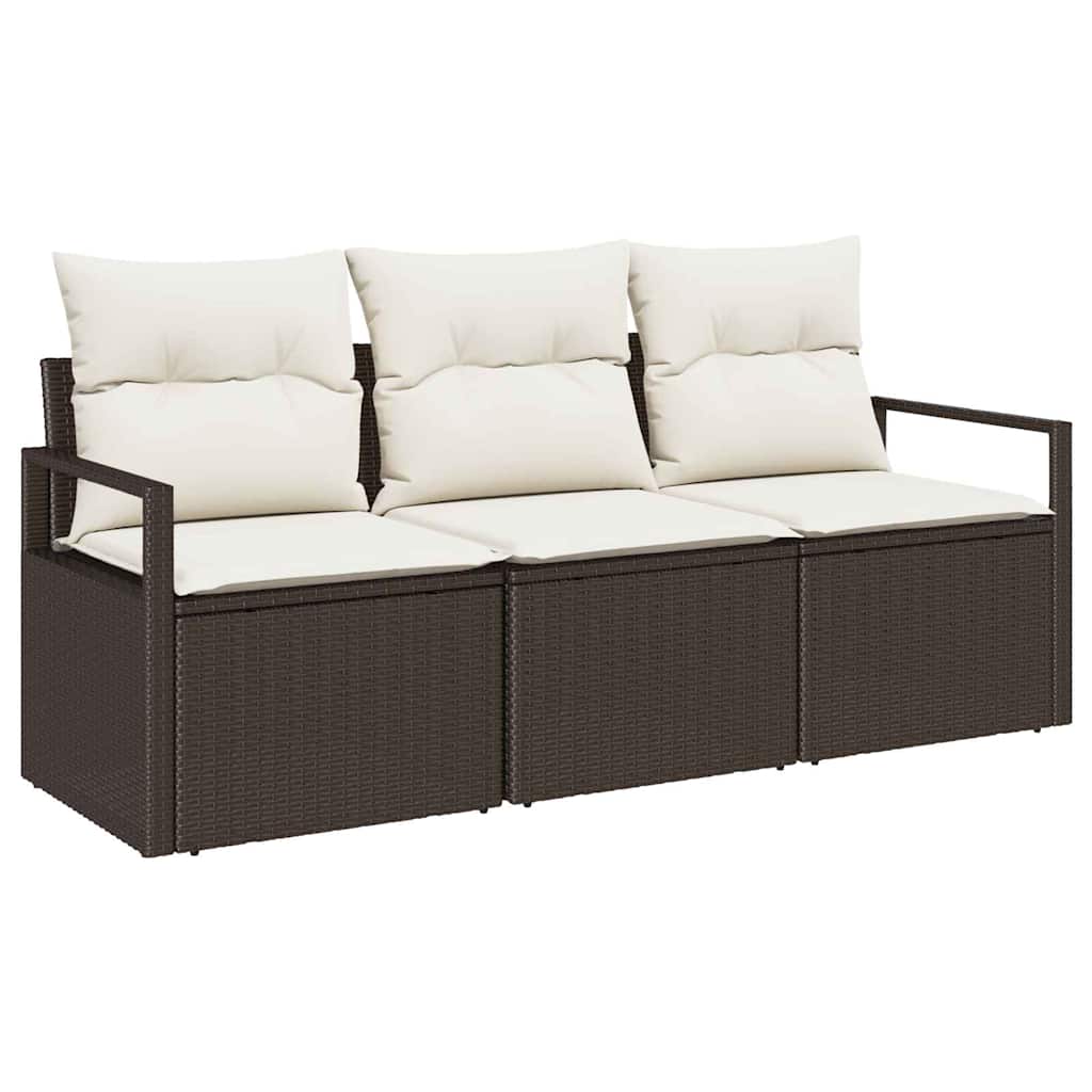Kanapé Szett 3 pcs Barna polirattan
