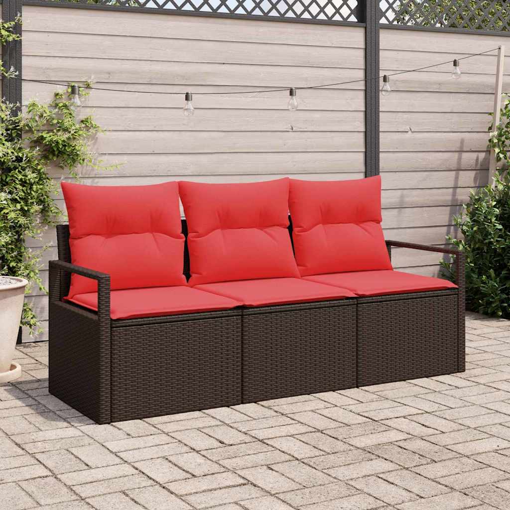 Kanapé Szett 3 pcs Barna polirattan