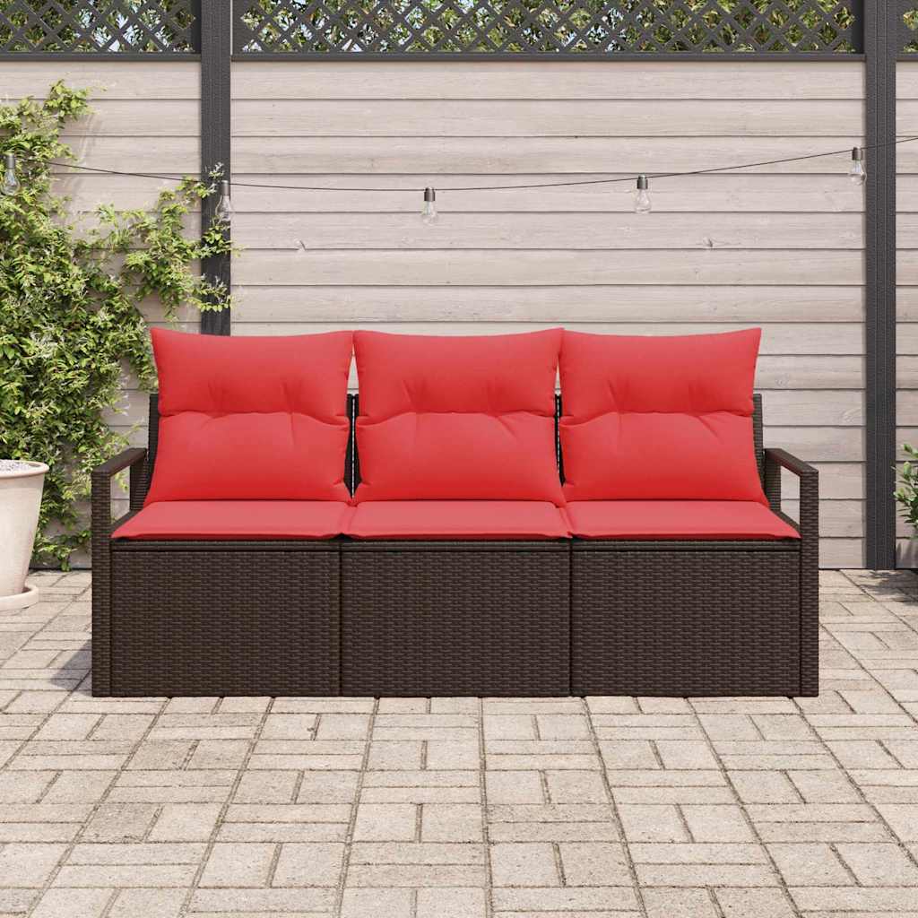 Kanapé Szett 3 pcs Barna polirattan