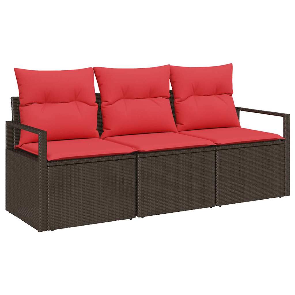 Kanapé Szett 3 pcs Barna polirattan