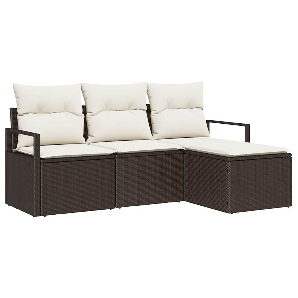 Kanapé Szett 4 pcs Barna polirattan