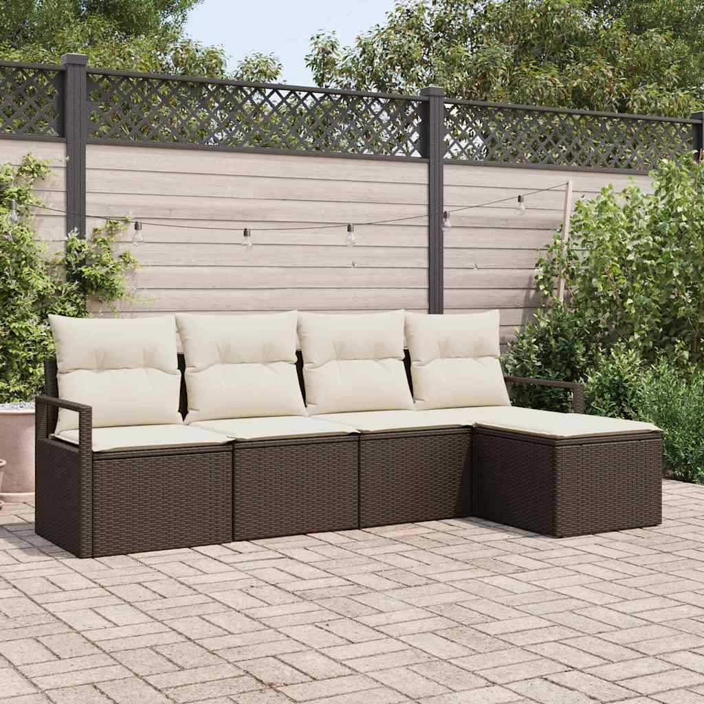 Kanapé Szett 5 pcs Barna polirattan