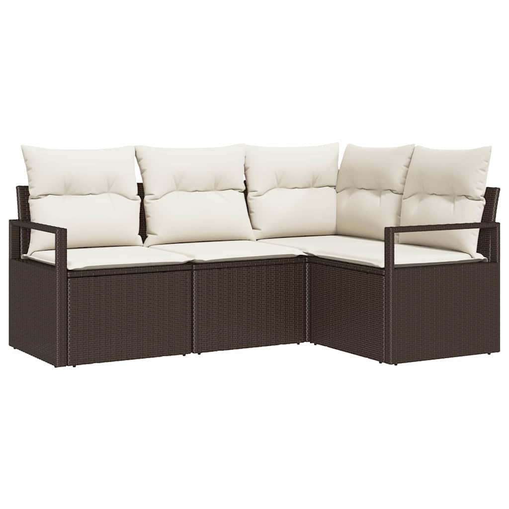 Kanapé Szett 4 pcs Barna polirattan