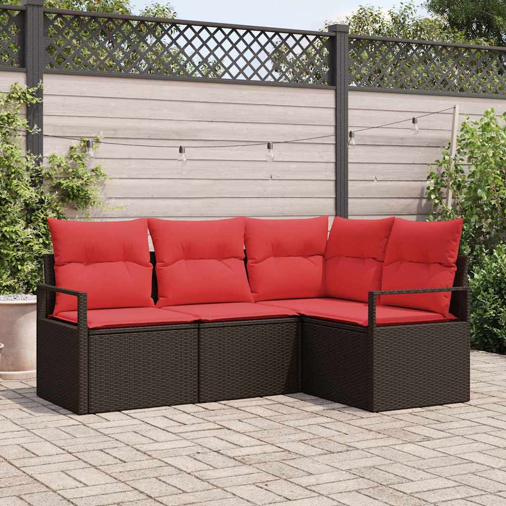 Kanapé Szett 4 pcs Barna polirattan