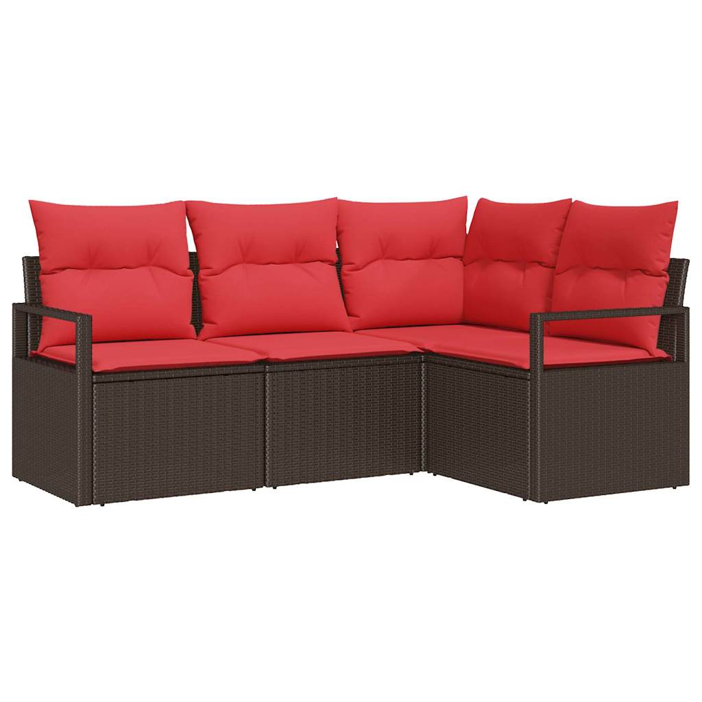 Kanapé Szett 4 pcs Barna polirattan