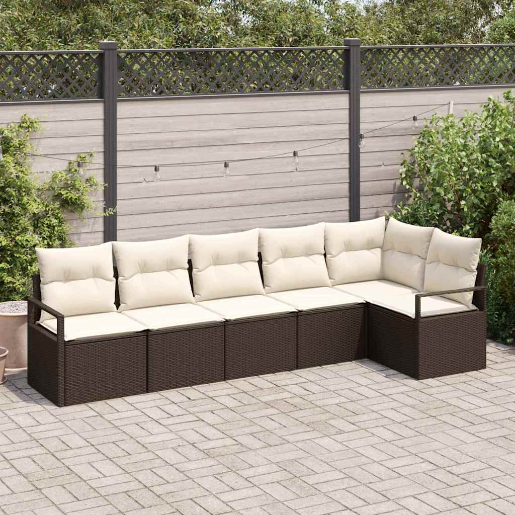 Kanapé Szett 6 pcs Barna polirattan
