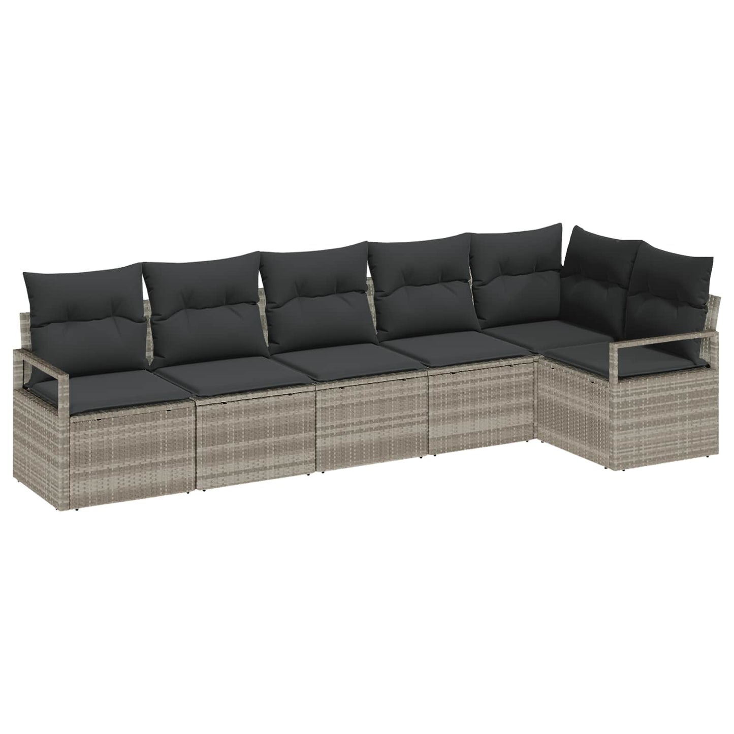 Kanapé Szett 6 pcs Világosszürke polirattan