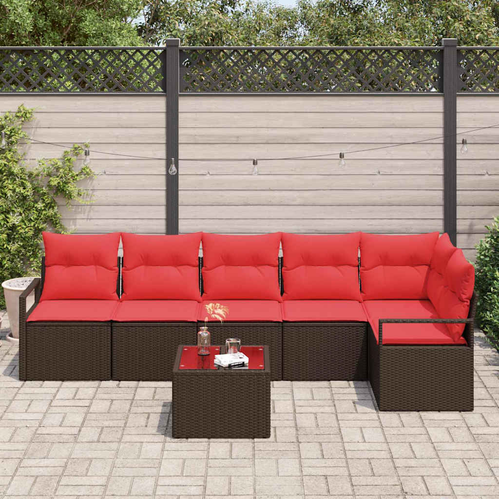 Kanapé Szett 7 pcs Barna polirattan