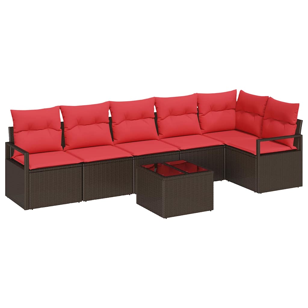 Kanapé Szett 7 pcs Barna polirattan