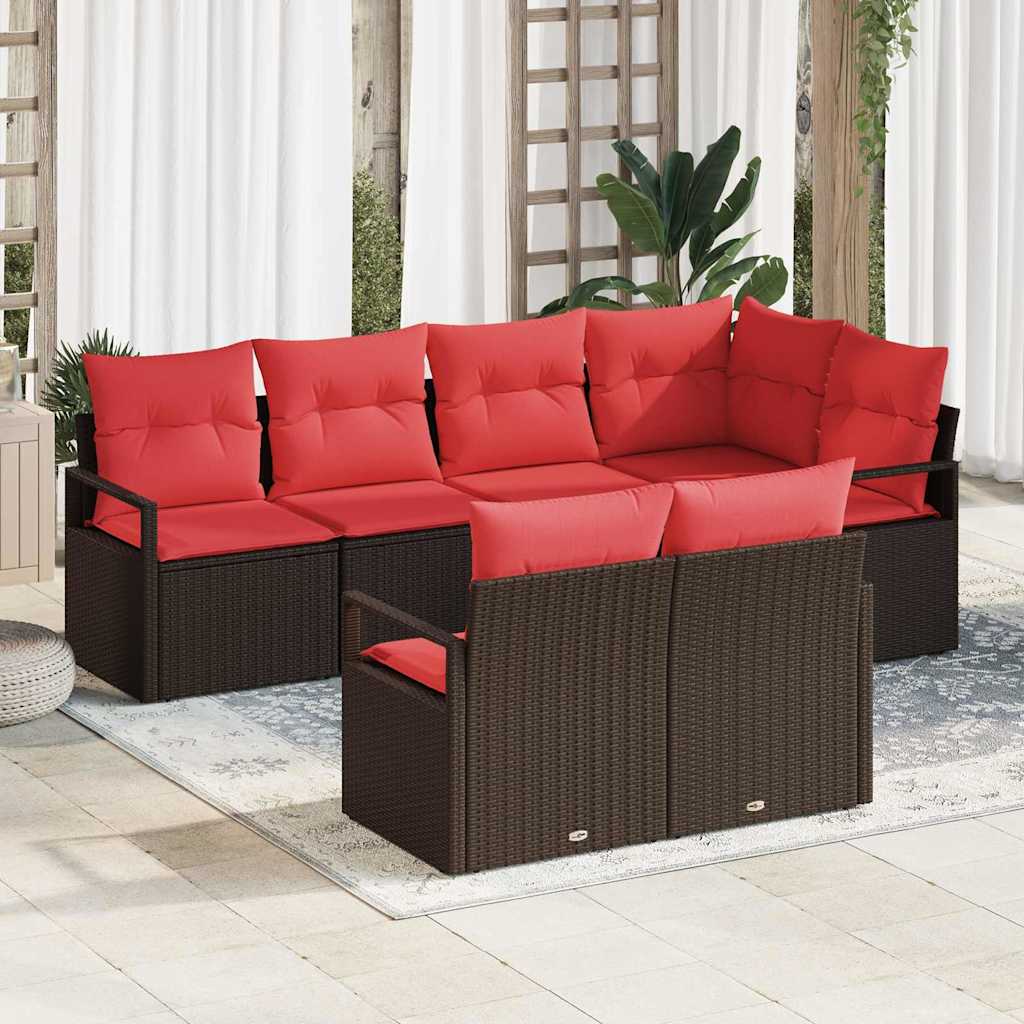 Kanapé Szett 7 pcs Barna polirattan