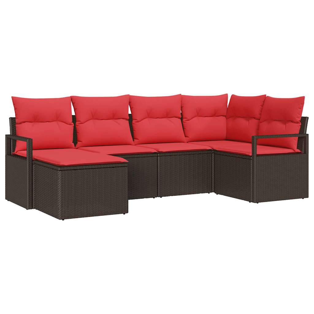 Kanapé Szett párnával 6 pcs Barna polirattan