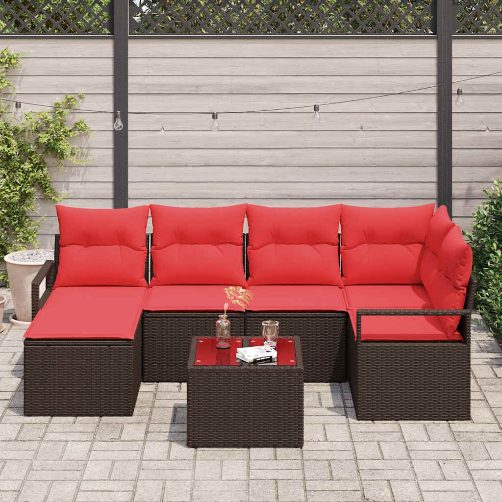 Kanapé Szett 7 pcs Barna polirattan