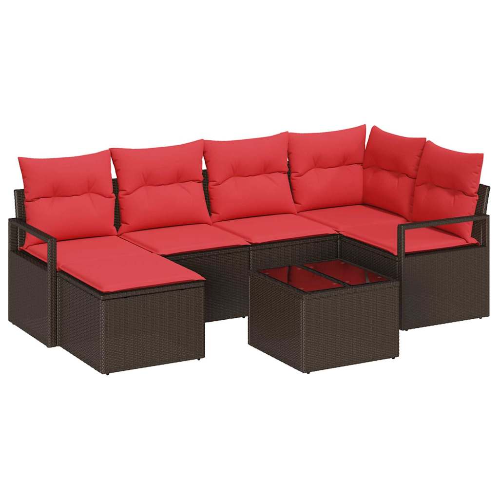 Kanapé Szett 7 pcs Barna polirattan