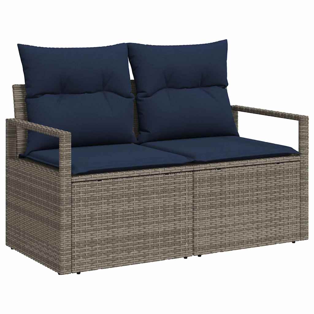 Kanapé Szett 7 pcs Szürke polirattan