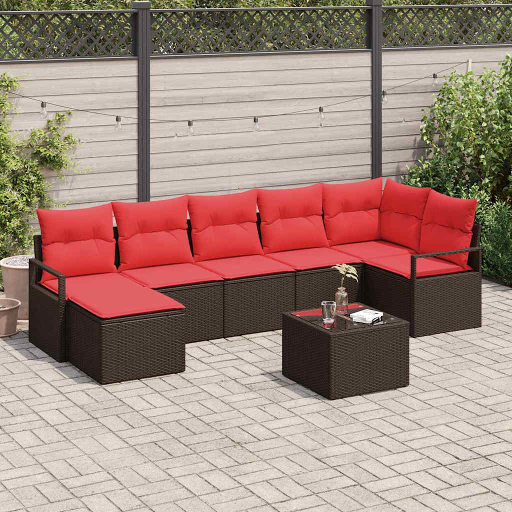 Kanapé Szett 8 pcs Barna polirattan