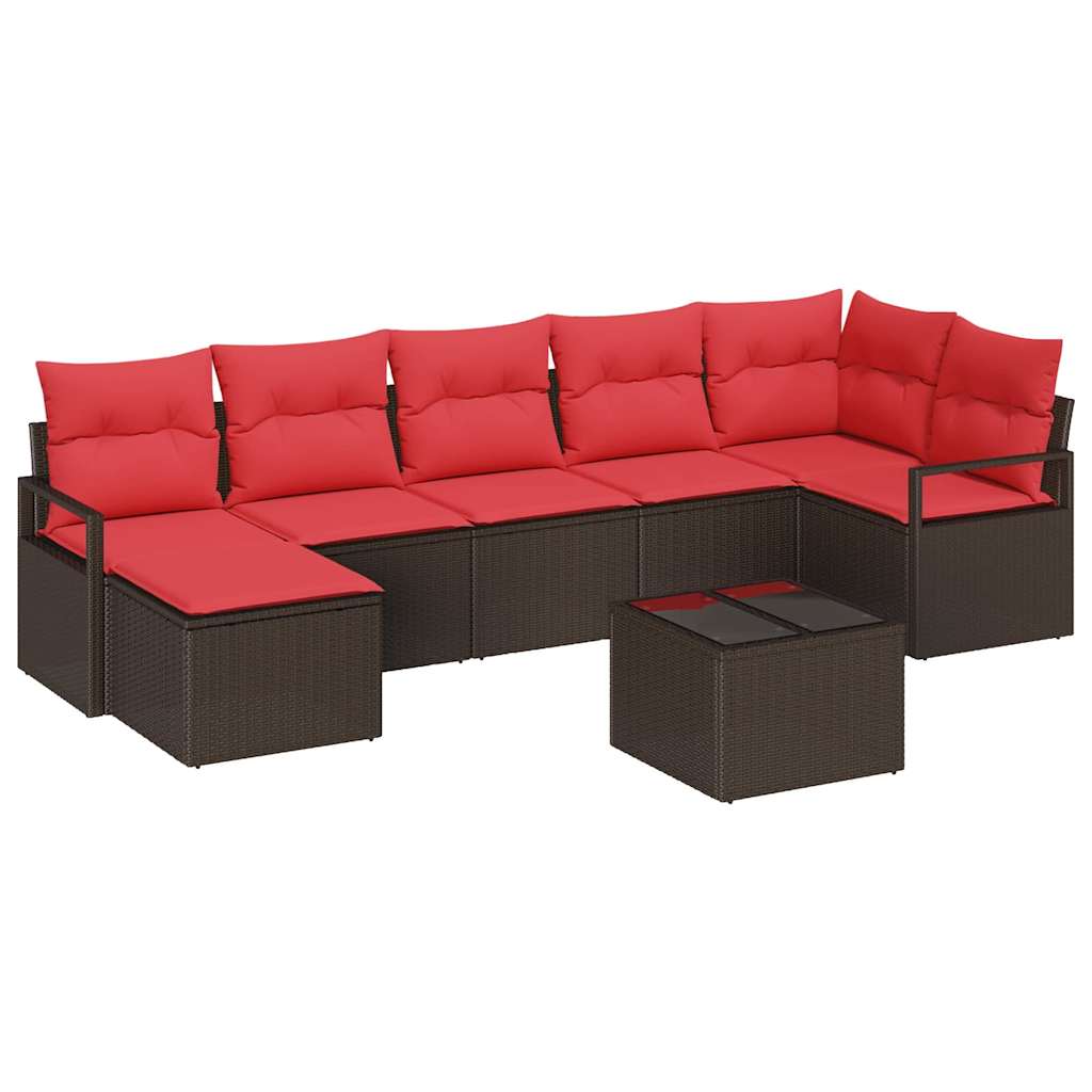 Kanapé Szett 8 pcs Barna polirattan