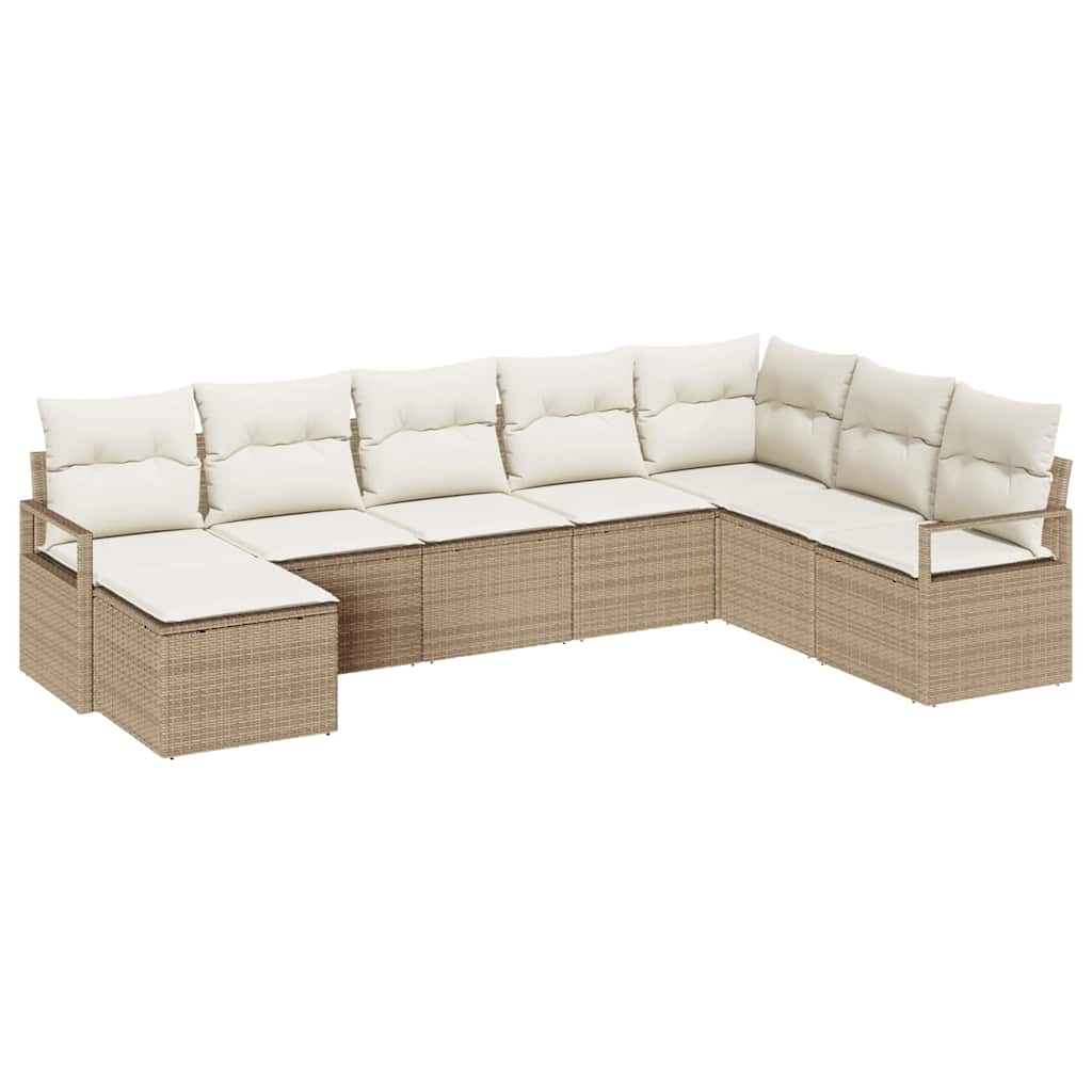 Kanapé Szett párnával 8 pcs Bézs polirattan
