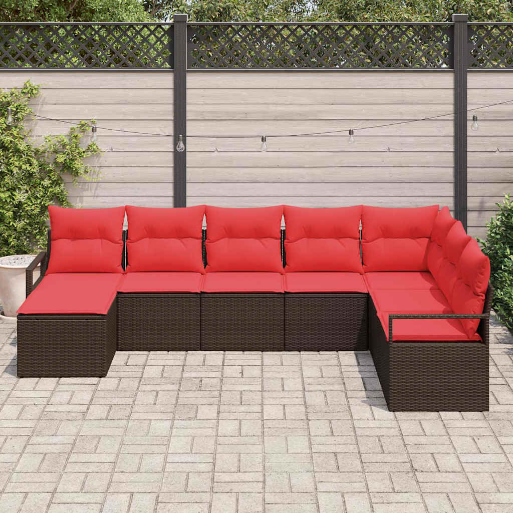 Kanapé Szett párnával 8 pcs Barna polirattan