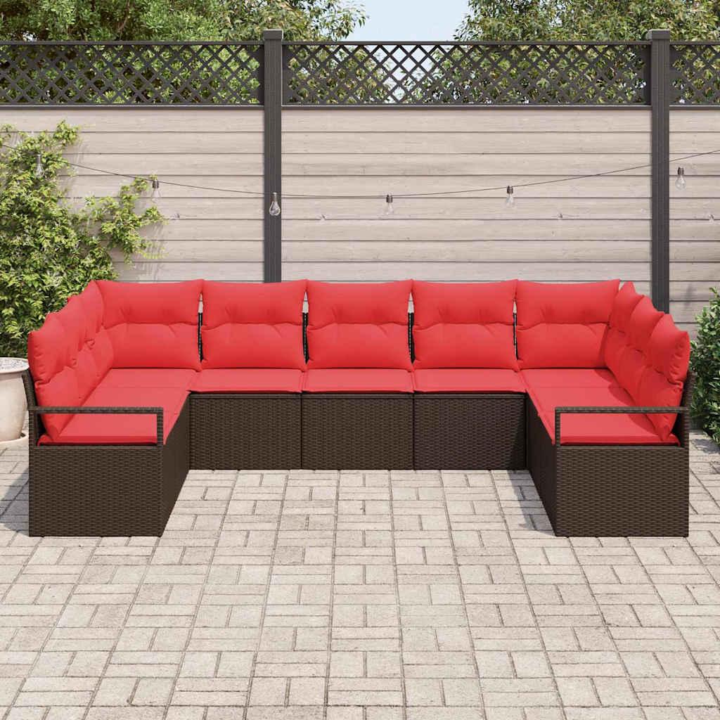 Kanapé Szett párnával 7 pcs Barna polirattan