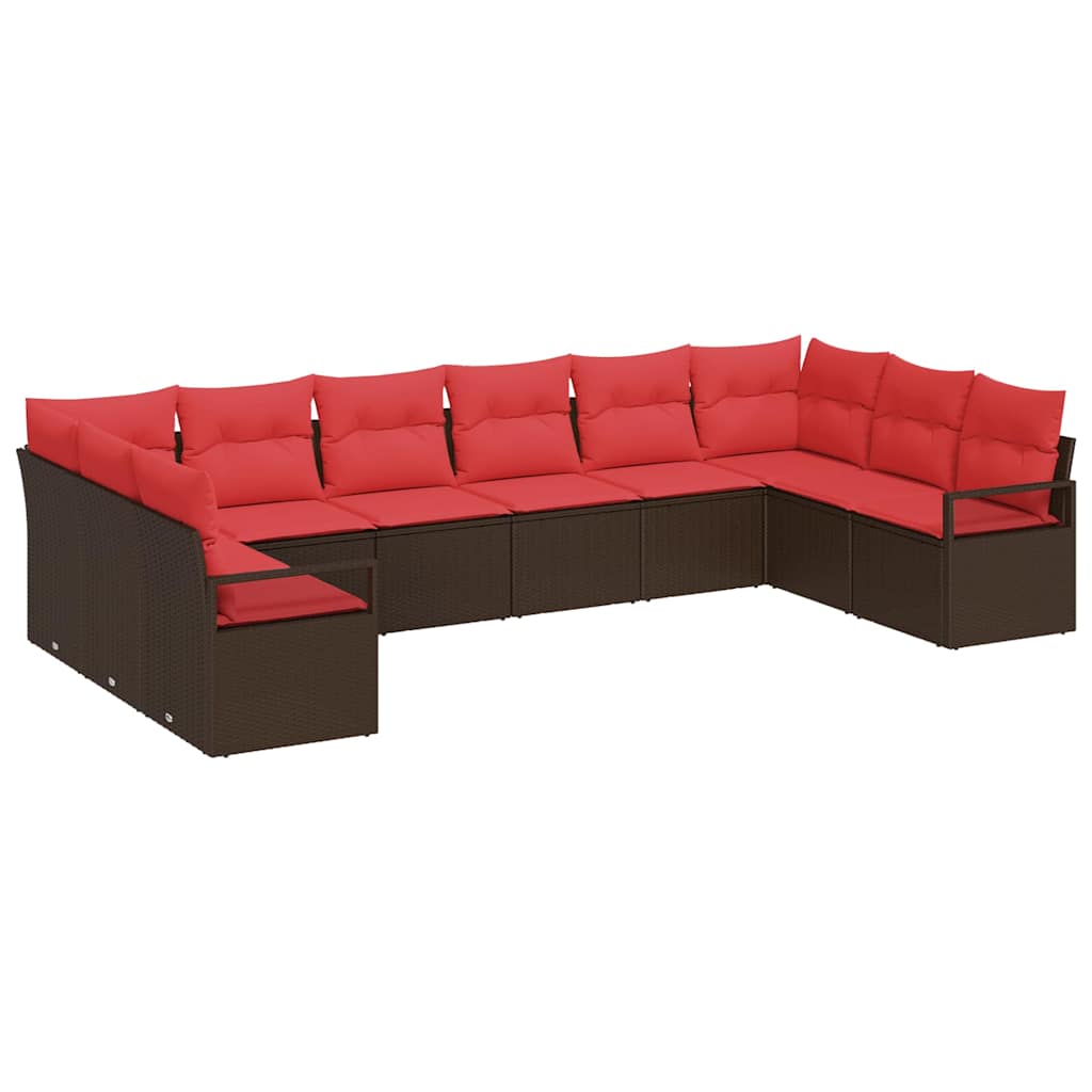 Kanapé Szett párnával 10 pcs Barna polirattan