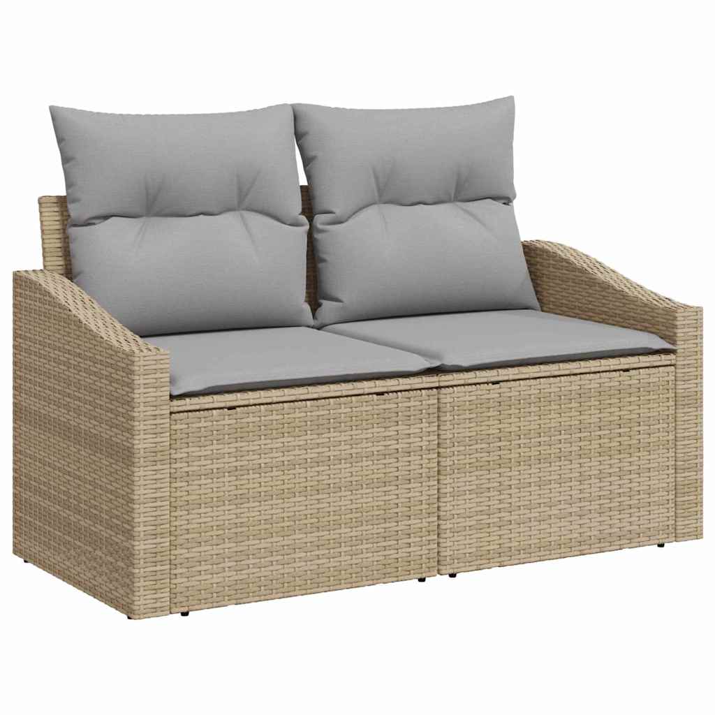Kanapé Szett párnával 4 pcs Bézs polirattan