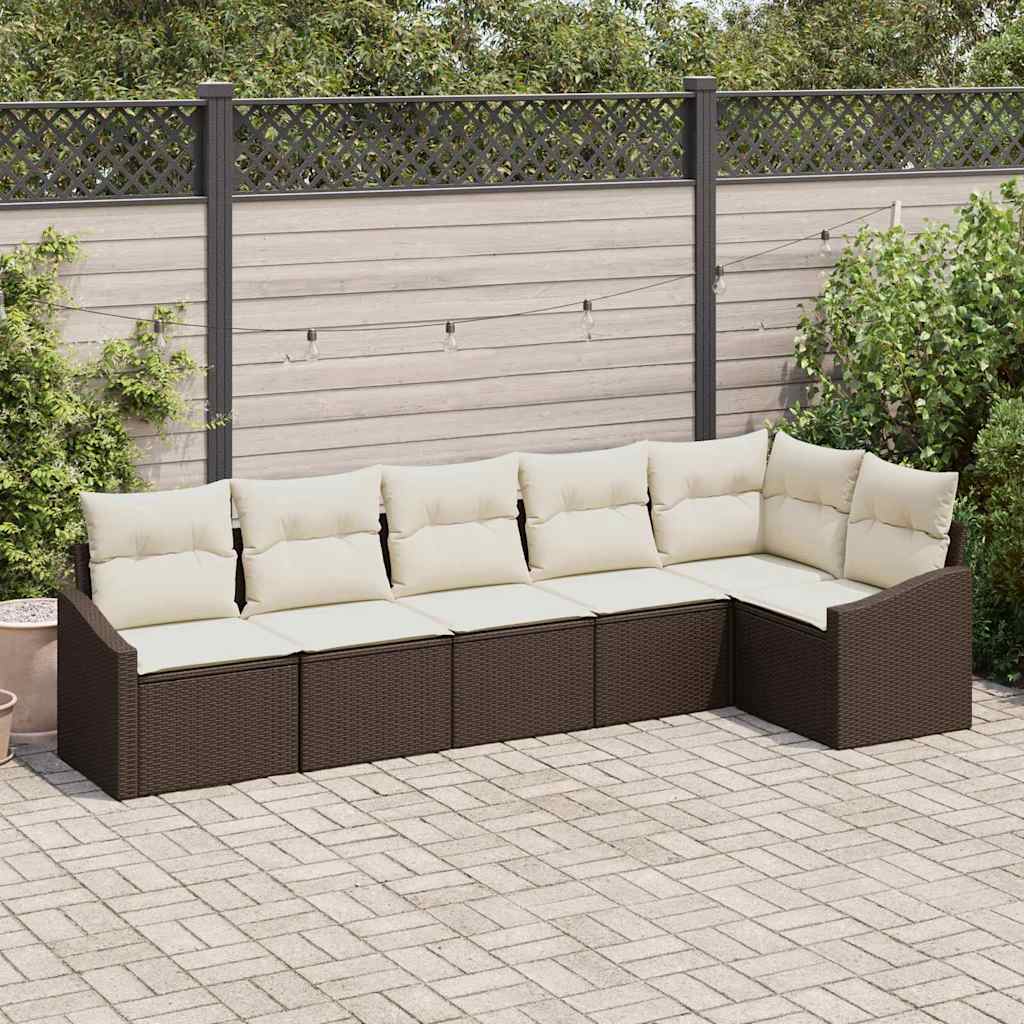 Kanapé Szett párnával 6 pcs Barna polirattan