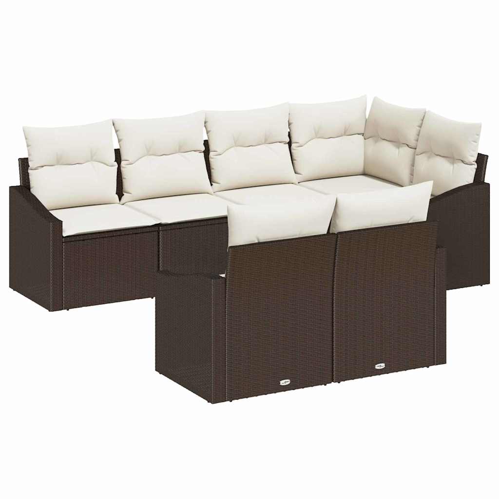 Kanapé Szett párnával 7 pcs Barna polirattan