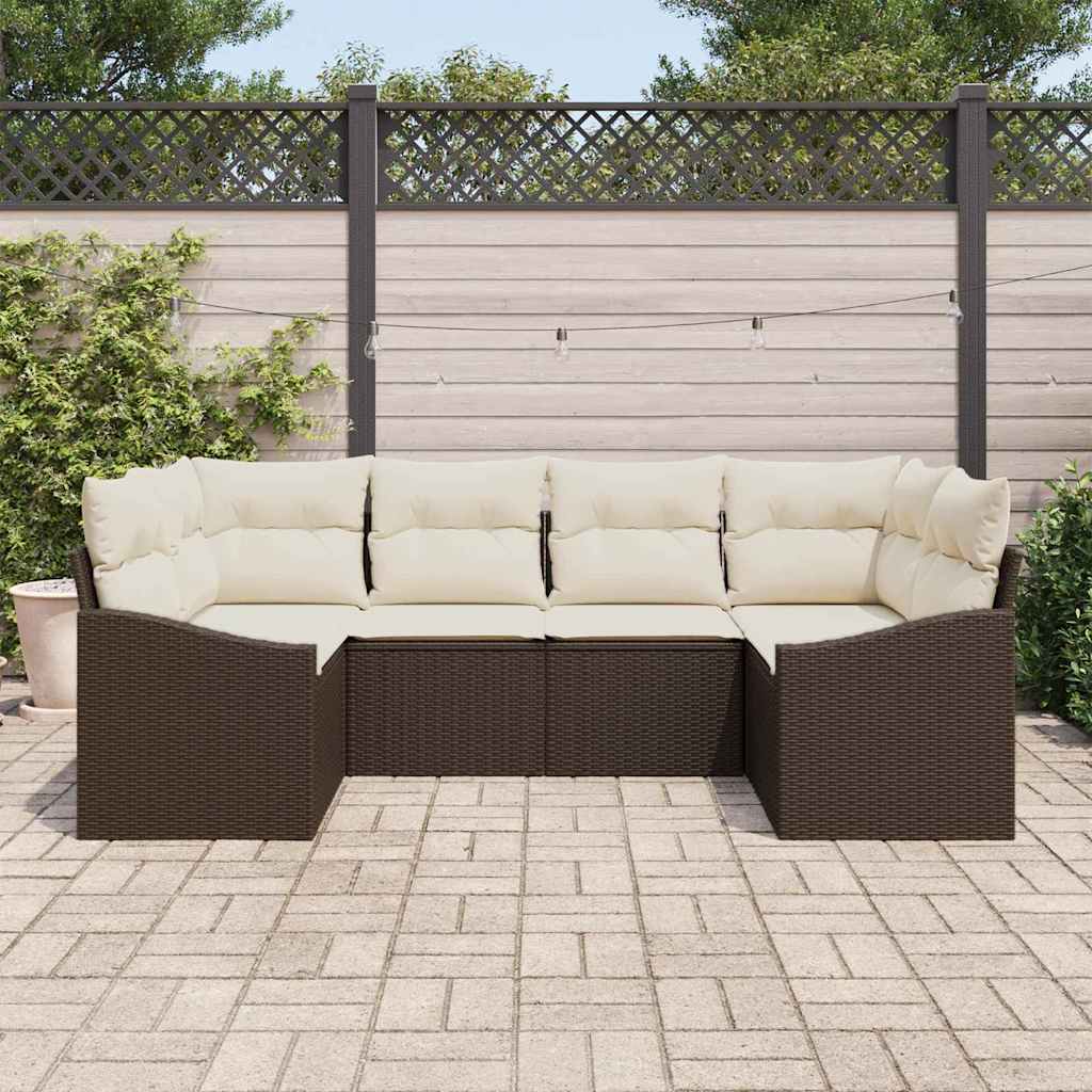 Kanapé Szett párnával 6 pcs Barna polirattan