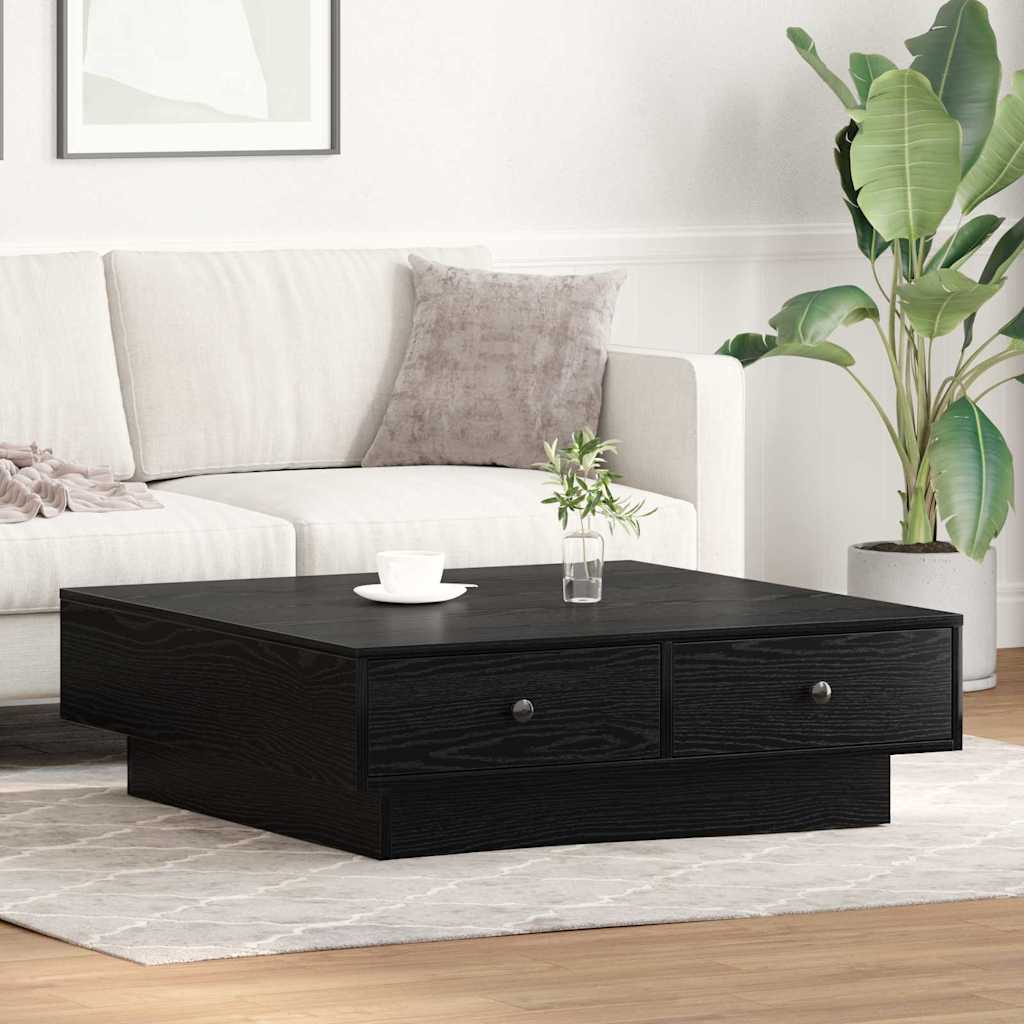Dohányzóasztal Fekete tölgy 90 x 90 x 28 cm Szerelt Fa