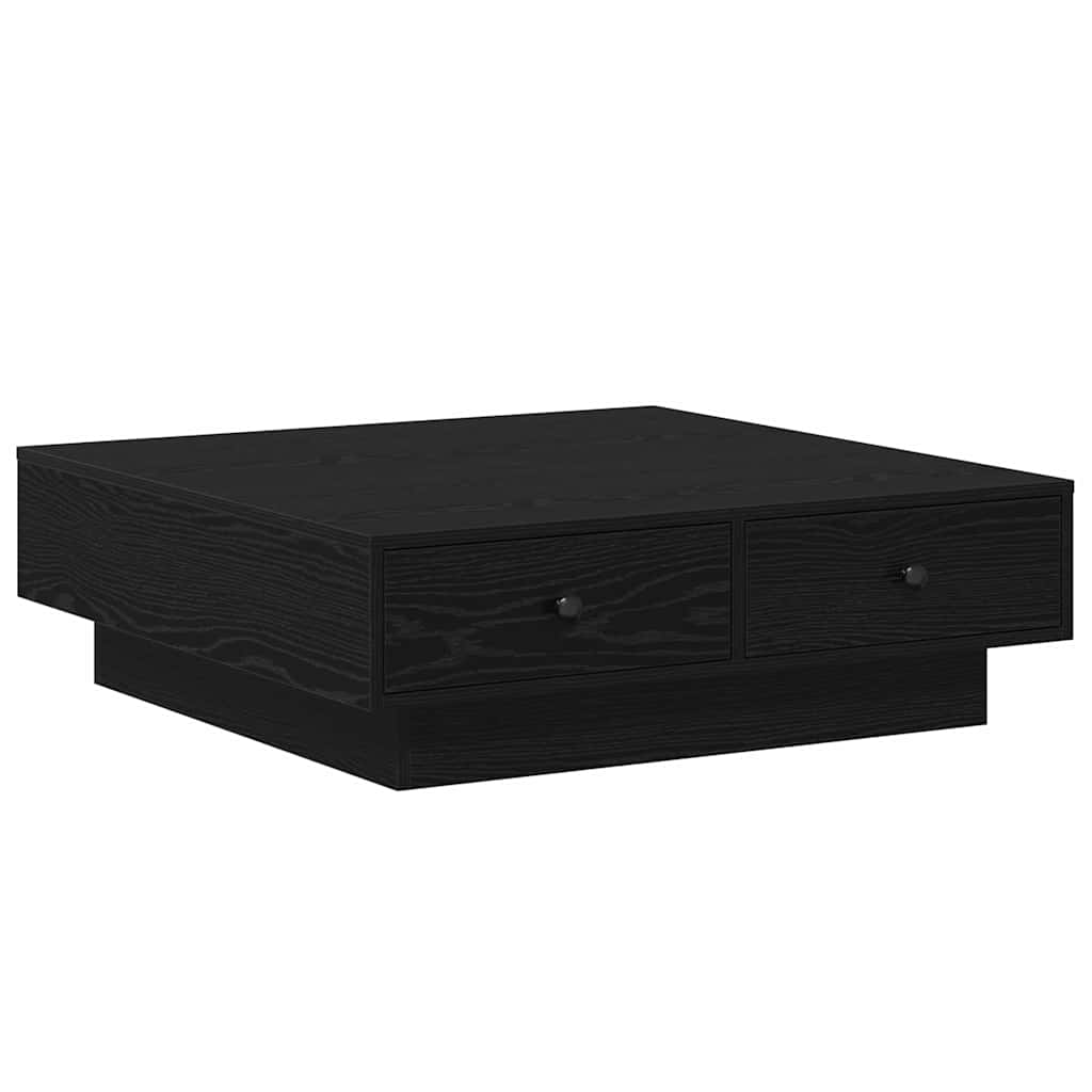 Dohányzóasztal Fekete tölgy 90 x 90 x 28 cm Szerelt Fa