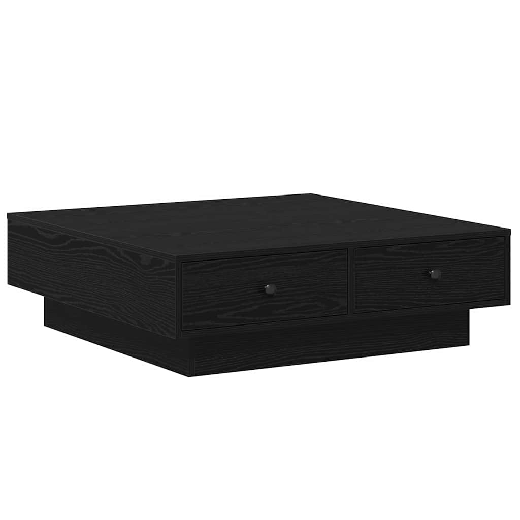 Dohányzóasztal Fekete tölgy 90 x 90 x 28 cm Szerelt Fa